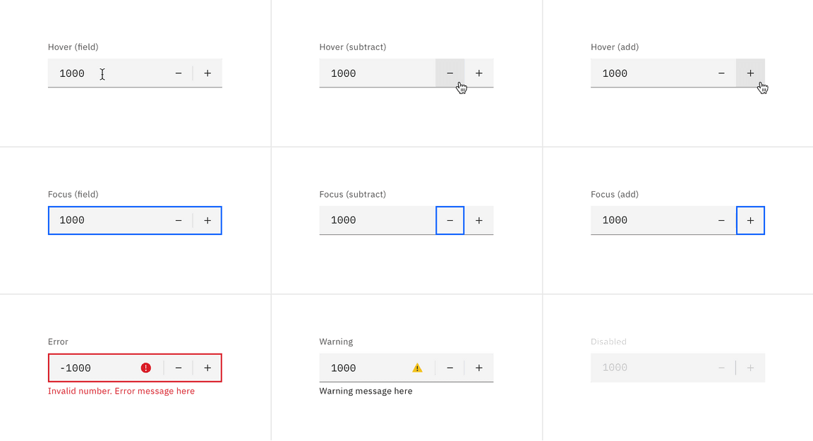 Number input states example